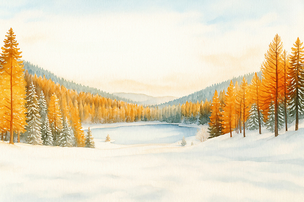 JPG 나무 호수 겨울 일러스트 자연 하늘 수채화 산 풍경 야외 평화 고요 소나무 숲 조화 뷰티풀 탐방 국내일러스트 AI일러스트 AI콘텐츠 식물 계절 컨셉 생태계 파일형식