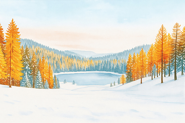 JPG 나무 계절 호수 여행 겨울 일러스트 자연 산 풍경 잔디 크리스마스트리 평화 숲 언덕 국내일러스트 AI일러스트 AI콘텐츠 식물 컨셉 크리스마스 생태계 파일형식