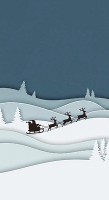 편집이미지 계절 기념일 컨셉 크리스마스 극지방 생태계 파일형식 산타클로스 순록 겨울 풍경 자연 언덕 고요 북극 테마 환상 JPG 페이퍼아트 이미지편집