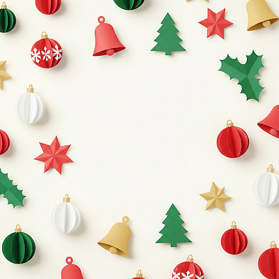 자연요소 식물 편집이미지 디자인 기념일 컬러 채소 종 파일형식 크리스마스 장식 종이 백그라운드 빨간색 초록색 금색 흰색 별 초인종 나무 고사리 축제 인테리어 JPG 페이퍼아트 이미지편집