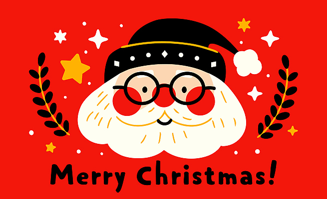 캐릭터 기념일 감정 별 안경 백그라운드 크리스마스 일러스트 웃음 장식 빨간색 산타클로스 귀여움 화환 기쁨 축하 그림 국내일러스트 AI파일 자연요소 잡화 꽃 컬러 컨셉 표정 이벤트 파일형식 벡터