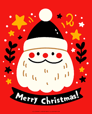 캐릭터 디자인 별 문화 상징 크리스마스 일러스트 수염 웃음 장식 빨간색 산타클로스 귀여움 축제 기쁨 축하 즐거움 그림 국내일러스트 AI파일 자연요소 기념일 감정 컬러 컨셉 표정 파일형식 벡터