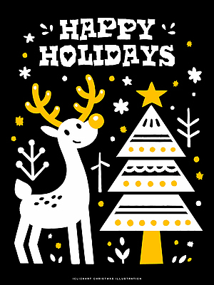 나무 디자인 행복 별 크리스마스 겨울 일러스트 선물 장식 친구 크리스마스트리 노란색 축제 기쁨 흰색 순록 연말 국내일러스트 AI파일 자연요소 식물 계절 기념일 감정 컬러 관계 파일형식 벡터