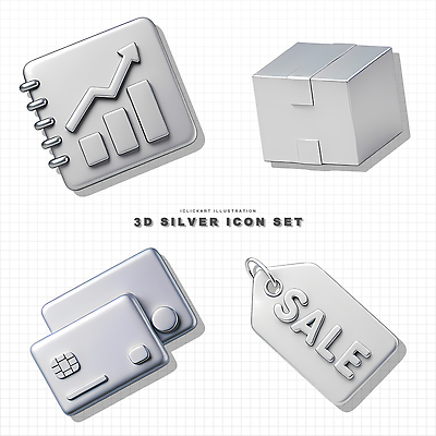 모양 PSD 편집이미지 디자인 그래프 세트 상자 3D 세일 표현 은색 마케팅 편집3D 컬러 디지털합성 파일형식