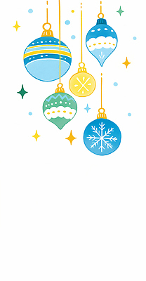 자연요소 계절 기념일 감정 컬러 컨셉 크리스마스장식 모션 눈_날씨 파일형식 크리스마스 장식 겨울 풍경 파란색 노란색 흰색 백그라운드 즐거움 따뜻함 소원 반짝임 분위기 아이디어 눈송이 별 국내일러스트 JPG 일러스트 오너먼트