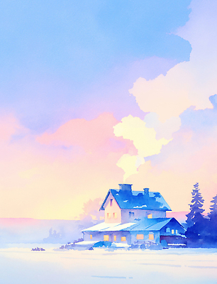 식물 계절 컨셉 건물 노을 야간 생태계 파일형식 겨울 주택 하늘 풍경 연기 저녁 따뜻함 조명 평화 자연 고요 나무 산 컬러 뷰티풀 그라데이션 일출 일몰 생활 국내일러스트 일러스트 JPG