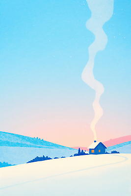 계절 컨셉 자연 건물 노을 일몰 야간 그림 생태계 파일형식 겨울 주택 연기 평화 저녁 황혼 풍경 산 평야 따뜻함 고요 감성 뷰티풀 스카이라인 풍경화 야외 국내일러스트 일러스트 JPG