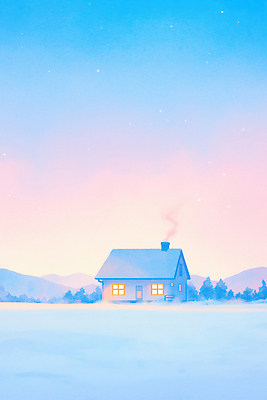 식물 계절 컨셉 건물 노을 생태계 파일형식 겨울 주택 하늘 풍경 산 연기 따뜻함 차가움 자연 일출 언덕 조용 컬러 감성 평화 나무 시골 주민 국내일러스트 일러스트 JPG