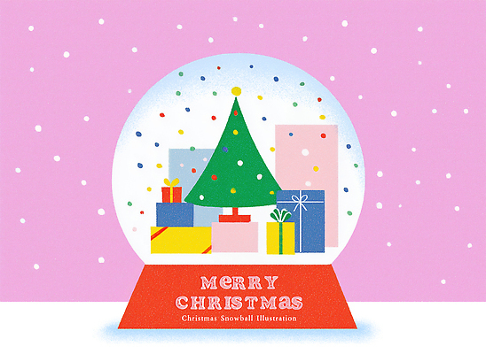 계절 기념일 감정 컬러 컨셉 크리스마스 이벤트 장식 파일형식 크리스마스트리 선물 분홍색 겨울 축제 행복 축하 디자인 휴일 사랑 PSD 국내일러스트 일러스트 스노글로브
