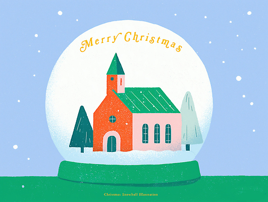 계절 기념일 컨셉 종교건축 눈_날씨 풍경 이벤트 건물 장식 파일형식 탑뷰 눈덩이 크리스마스 교회 겨울 평화 색감 전경 수목 축제 감정 기도 뷰티풀 PSD 국내일러스트 일러스트 스노글로브