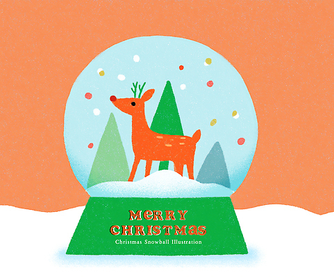 식물 계절 기념일 감정 크리스마스 겨울 포유류 풍경 이벤트 장식 파일형식 사슴 동물 나무 컬러 축제 장면 행복 따뜻함 연말 크리스마스트리 희망 뷰티풀 겨울풍경 PSD 국내일러스트 일러스트 스노글로브