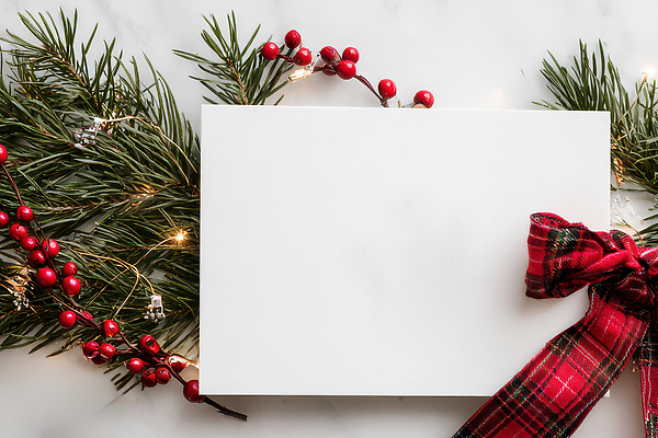 나무 계절 기념일 컬러 가구 크리스마스 과일 카드_감사 이벤트 상자 CG 파일형식 선물 빈상자 장식 리본 소나무 베리 조화 크리스마스장식 겨울 축제 흰색 빨간색 탁자 편집실사 편집이미지 JPG 크리스마스카드 카드