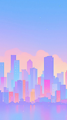 JPG 건축 분홍색 컬러 일러스트 자연 하늘 풍경 파란색 빛 고층빌딩 일몰 도시 구조물 고급 도심 저녁 편안함 뷰티풀 국내일러스트 AI일러스트 AI콘텐츠 컨셉 빌딩 노을 감각 야간 생태계 파일형식