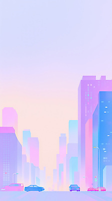 JPG 분홍색 컬러 일러스트 하늘 아침 거리 풍경 빛 보라색 고층빌딩 고요 새벽 도시 모던 스카이라인 뷰티풀 경관 국내일러스트 AI일러스트 AI콘텐츠 주간 자연요소 빌딩 파일형식