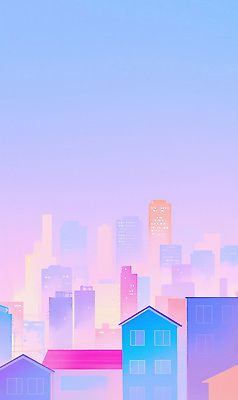 JPG 건축 컬러 백그라운드 일러스트 하늘 조명 주택 풍경 건물 도시풍경 보라색 주황색 일몰 도시 저녁 높이 그림 뷰티풀 아기자기 국내일러스트 AI일러스트 AI콘텐츠 건축물 컨셉 노을 야간 파일형식