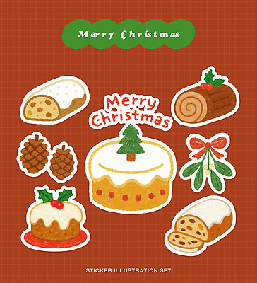 PSD 리본 어린이 스티커 크리스마스 일러스트 디저트 핀란드 장식 세트 과자 케이크 달콤 제빵 롤케이크 국내일러스트 기념일 음식 북유럽 사람 제과제빵 맛 파일형식