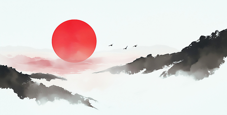 자연요소 동물 감정 컨셉 산 미술 노을 그림 생태계 파일형식 태양 산맥 풍경 조류 하늘 뷰티풀 자연 일출 수평선 컬러 모양 여유 평화 수채화 도시 풍경화 조화 JPG 국내일러스트 일러스트 수묵화 새해