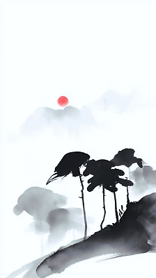 자연요소 식물 감정 컨셉 날씨 미술 태양 노을 동양화 그림 생태계 파일형식 자연 풍경 산 나무 일출 일몰 안개 조용 뷰티풀 한국화 수묵화 고요 숲 햇빛 여유 감성 풍경화 예술 색채 JPG 국내일러스트 일러스트 새해