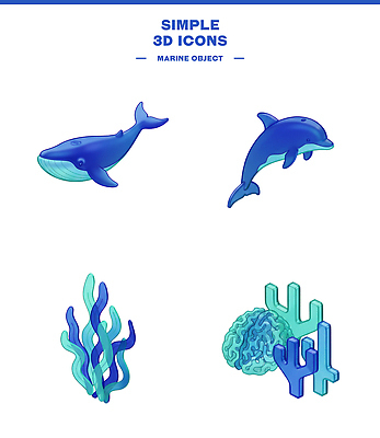 PSD 편집이미지 디자인 바다 생물 그래픽 3D 수중 수중동물 해초 산호 고래 돌고래 생태계 편집3D 동물 포유류 해조류 자포동물 디지털합성 파일형식