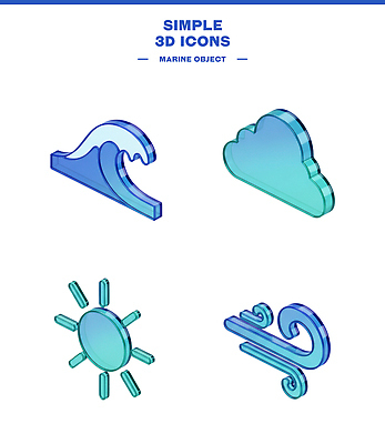 PSD 편집이미지 디자인 파도 바다 컬러 자연 바람 그래픽 태양 오브젝트 심플 편집3D 자연요소 날씨 3D 생태계 파일형식