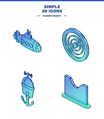PSD 모델 편집이미지 디자인 바다 컬러 그래픽 디지털 수중 잠수함 오브젝트 심플 파동 부표 벽장 편집3D 순간포착 3D 장롱 파일형식