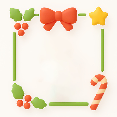 자연요소 도형 문자 기념일 컬러 크리스마스 디저트 3D 파일형식 사각형 프레임 장식 리본 별 사탕 초록색 빨간색 크리스마스트리 백그라운드 기호 예술 디자인 JPG 편집3D 편집이미지