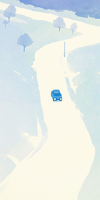 자연요소 식물 계절 길 육상교통 컬러 컨셉 교통시설 날씨 운전 그림 생태계 파일형식 자동차 겨울 도로 풍경 파란색 여행 자연 고요 드라이브 하늘 나무 풍경화 차가움 조용 차선 눈덮임 JPG 국내일러스트 일러스트 눈