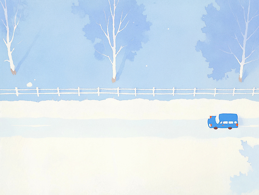 자연요소 식물 계절 길 육상교통 컬러 컨셉 교통시설 날씨 그림 생태계 파일형식 겨울 자동차 도로 나무 풍경 하늘 파란색 차가움 이동 흰색 풍경화 자연 캐릭터 스타일 JPG 국내일러스트 일러스트 눈