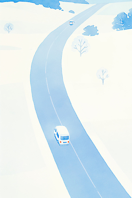 자연요소 식물 계절 길 육상교통 컬러 컨셉 겨울 교통시설 날씨 풍경 생태계 파일형식 도로 자동차 이동 겨울풍경 조용 흰색 나무 하늘 주행 자연 단순화된 여행 JPG 국내일러스트 일러스트 눈