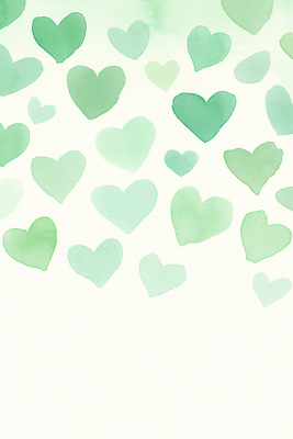 모양 감정 컬러 컨셉 무늬 미술도구 감각 파일형식 하트 백그라운드 패턴 디자인 초록색 부드러움 사랑 행복 예술 분위기 물감 장식 창의성 감성 표현 JPG 국내일러스트 일러스트