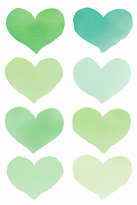 모양 감정 컬러 무늬 생태계 파일형식 하트 수채화 초록색 디자인 그림 예술 심플 백그라운드 자연 사랑 테마 창작 추상 패턴 JPG 국내일러스트 일러스트