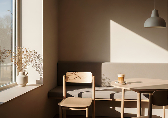 디자인 꽃 음료 가구 컨셉 의자 말하기 목재 태양 상점 감각 CG 파일형식 카페 커피 햇빛 나무의자 탁자 꽃병 인테리어 차분 휴식 편안함 대화 편집실사 편집이미지 JPG