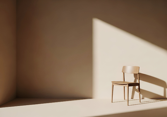 디자인 컨셉 의자 내부 목재 태양 감각 CG 파일형식 나무의자 그림자 햇빛 평화 조용 실내 단순화된 공간 편안함 벽 모던 인테리어 편집실사 편집이미지 JPG