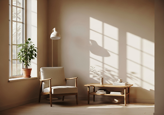 식물 디자인 가구 내부 태양 감각 CG 파일형식 거실 의자 탁자 햇빛 창문 편안함 따뜻함 조명 인테리어 실내 나무 공간 편집실사 편집이미지 JPG