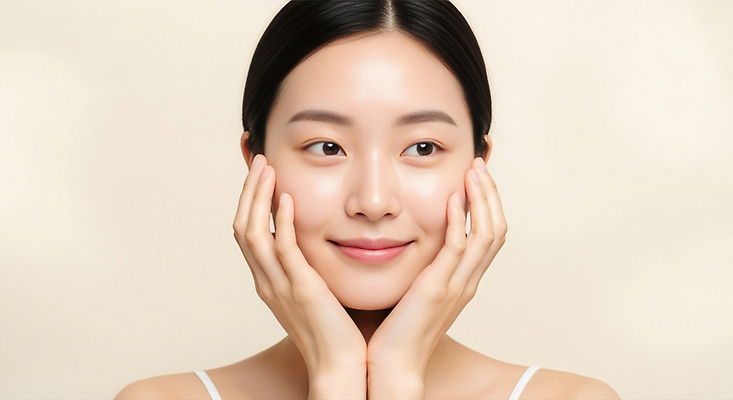 JPG 편집이미지 손 여자 표정 건강 관리 미소 뷰티 화장품 촉촉함 피부 스킨케어 뷰티풀 의료성형뷰티 편집실사 사람 신체부위 젖음 CG 파일형식