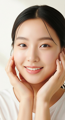 JPG 편집이미지 손 여자 여유 얼굴 표정 미소 화장 편안함 피부 스킨케어 뷰티풀 의료성형뷰티 편집실사 감정 사람 신체부위 뷰티 감각 CG 파일형식