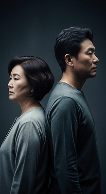 JPG 편집이미지 부부 커플 시선 여자 남자 감정 관계 대화 서기 고민 갈등 소통 순간 이해 이혼 의료성형뷰티 편집실사 컨셉 모션 말하기 사람 CG 파일형식