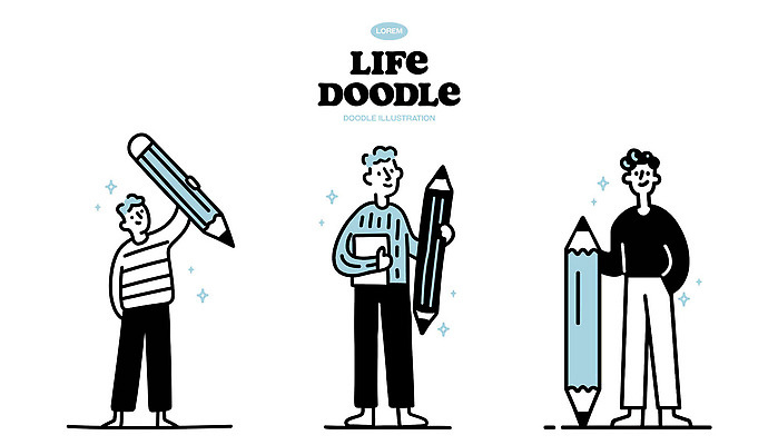 컨셉 학용품 미술 필기구 파일형식 벡터 연필 캐릭터 모션 사람 그림 창의력 디자인 소통 창작 컬러 개성 백그라운드 독서 스케치 표현 스타일 상상력 국내일러스트 일러스트 AI파일