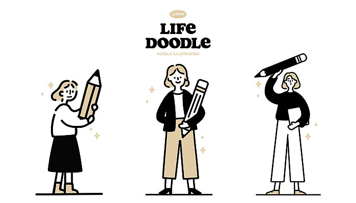 감정 미술 감각 파일형식 벡터 캐릭터 스케치 도구 창의성 디자인 그림 드로잉 표현 스타일 컬러 즐거움 편안함 개성 사람 선 예술 국내일러스트 일러스트 AI파일