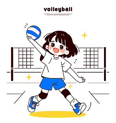 어린이 스포츠 일러스트 공 학교 모션 협력 미소 소녀 여름 친구 운동 귀여움 경쟁 코트 게임 네트 배구 연습 즐거움 국내일러스트 AI파일 계절 여자 교육 감정 컨셉 관계 놀이 표정 건강 사람 구기 외투 파일형식 벡터