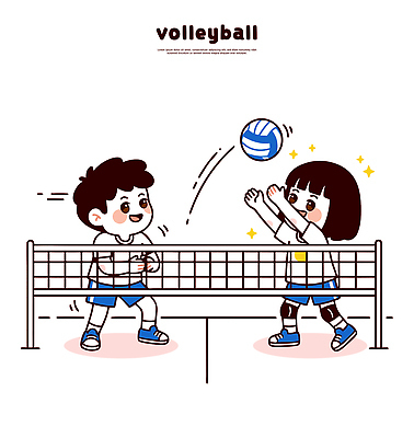 어린이 스포츠 일러스트 공 모션 협력 여름 친구 운동 점프 우정 네트 놀이터 배구 즐거움 소통 국내일러스트 AI파일 계절 감정 컨셉 관계 놀이 건강 사람 구기 파일형식 벡터