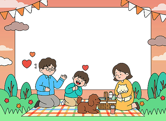 행복 음료 어린이 음식 일러스트 가족 자연 놀이 바람 함께함 사랑 웃음 앉기 소풍 바구니 일몰 모임 시간 강아지 담요 국내일러스트 AI파일 자연요소 감정 컨셉 관계 모션 날씨 표정 사람 반려동물 야외활동 노을 개 생태계 파일형식 벡터