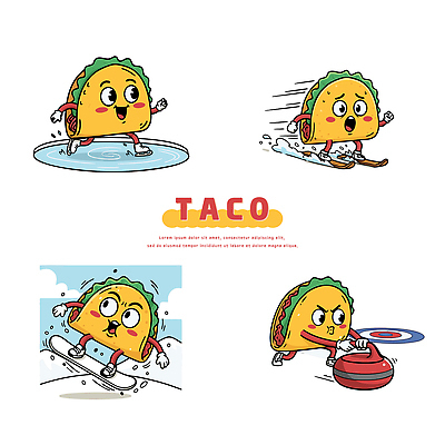 자연요소 캐릭터 감정 스포츠용품 관계 모션 겨울스포츠 건강 파일형식 벡터 타코 친구 운동 스케이트 스키 달리기 놀이 물 즐거움 스포츠 디자인 컬러 그림 AI파일 일러스트 일러캐릭터