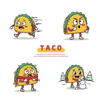 캐릭터 계절 감정 컨셉 식재료 미술 파일형식 벡터 타코 겨울 눈사람 표정 귀여움 활발 스케치 즐거움 동물 육류 채소 음식 상상 창의력 놀이 모션 사람 AI파일 일러스트 일러캐릭터