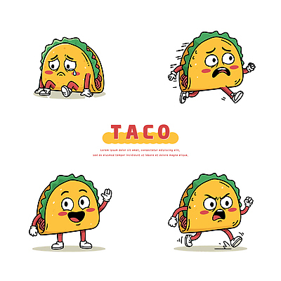 캐릭터 감정 컨셉 관계 모션 표정 사람 파일형식 벡터 타코 이모티콘 웃음 슬픔 달리기 음식 즐거움 행복 불안 사랑 경쟁 친구 어린이 AI파일 일러스트 일러캐릭터