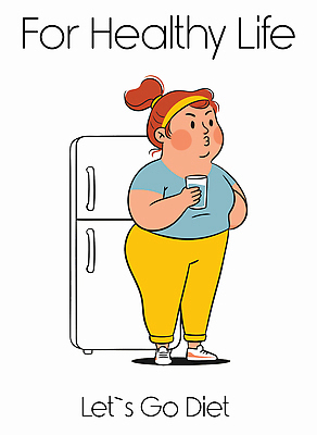 캐릭터 라이프스타일 디자인 여자 음료 컬러 다이어트 일러스트 휴식 건강 생활 운동 식사 계획 결심 냉장고 단순화된 식습관 국내일러스트 AI파일 컨셉 사람 가전제품 파일형식 벡터