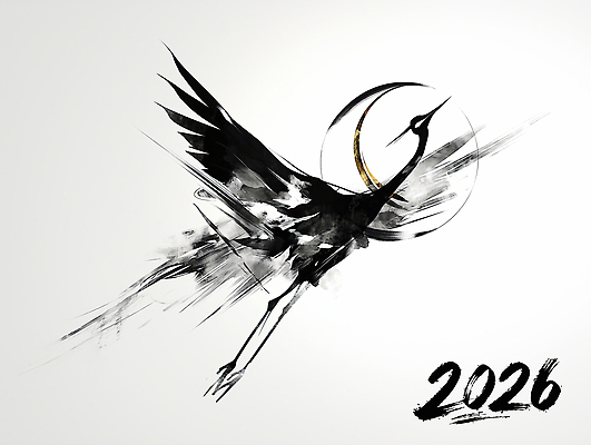 자연요소 아시아 컨셉 조류 촬영기법 연도 파일형식 학 예술 그림 2026년 달 흑백 신비 날개 창작 한국 전통 상징 디자인 표현 감정 영감 이동 자유 JPG 국내일러스트 일러스트