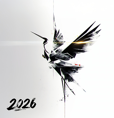 컬러 조류 문화예술 연도 파일형식 기러기 2026년 디자인 그림 상징 미술 예술 흰색 검은색 금색 창의성 뷰티풀 모양 조화 표현 상상력 JPG 국내일러스트 일러스트 학