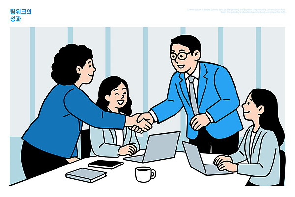여자 남자 일러스트 비즈니스 성공 회의 협력 아이디어 기술 대화 사무실 손잡기 자료 정보 도전 결과 토론 전략 프로젝트 국내일러스트 AI파일 컨셉 모션 말하기 사람 파일형식 벡터
