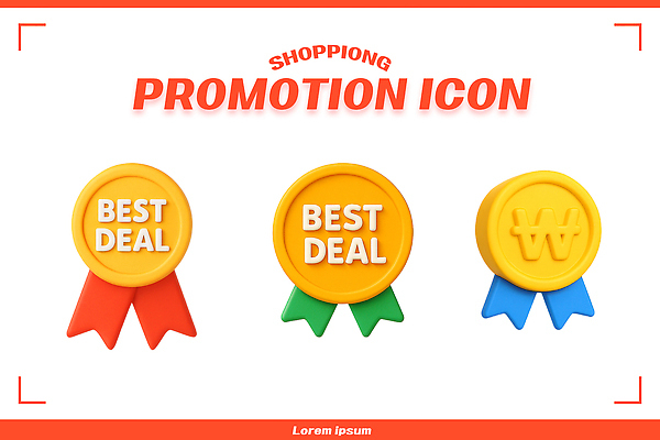 PSD 편집이미지 쇼핑 판매 세일 거래 구매 상품 가격 고객 알림 배지 마케팅 최저가 혜택 프로모션 편집3D 이벤트 3D 파일형식